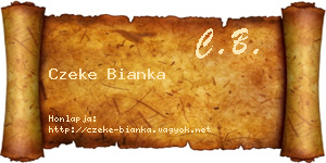 Czeke Bianka névjegykártya